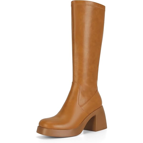 くりちゃん【美品】Platform Long Boots Amazon.com: HEIFIN Platform Knee High Boots Women Brown